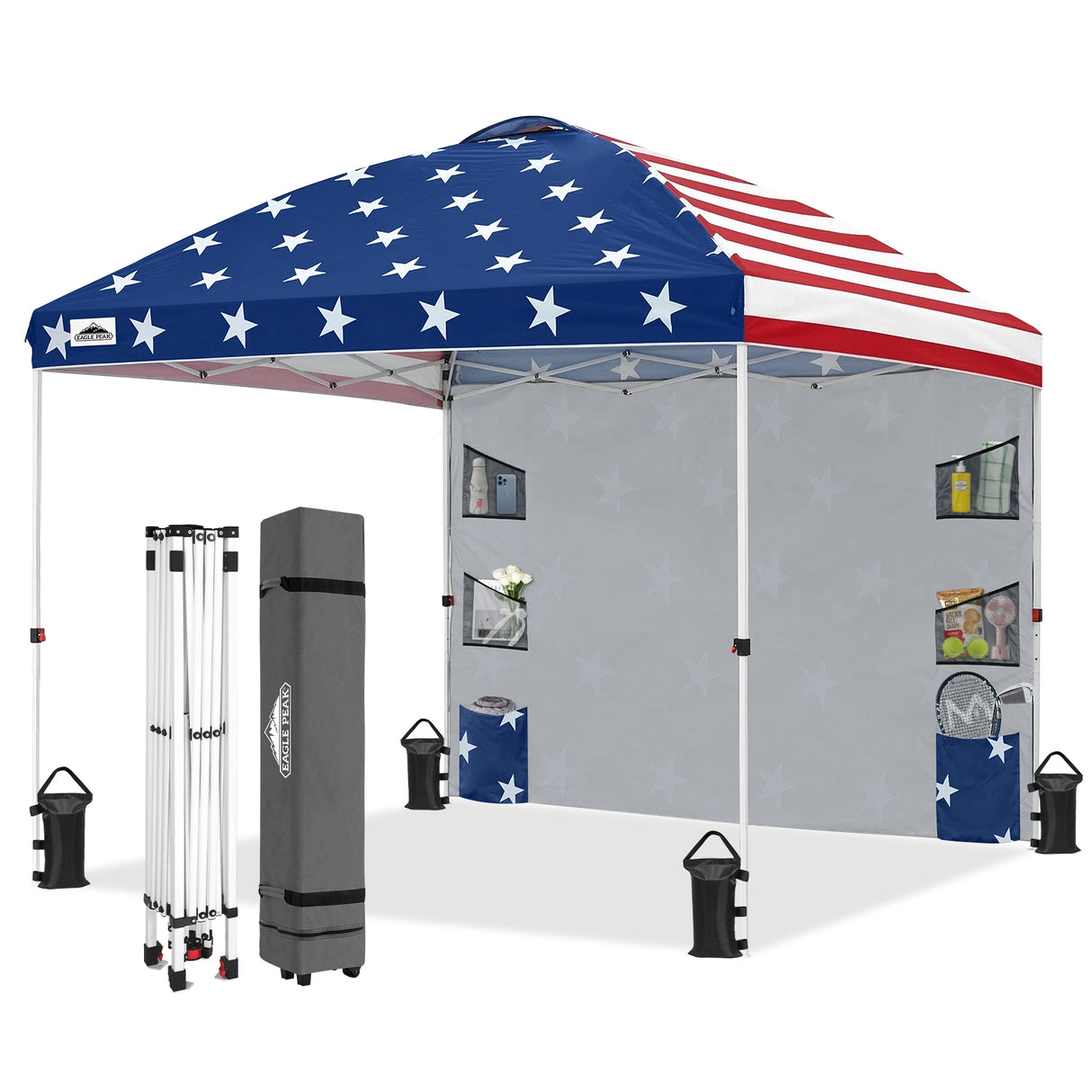 10x10 ft Pop Up Canopy Tent with Sidewall