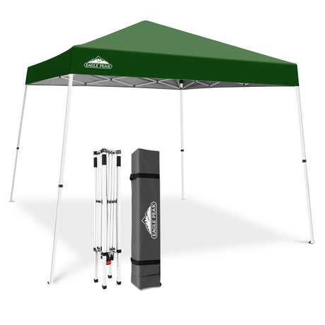 Slant Leg Pop up Canopy Tent, 10x10 Base 8x8 Top