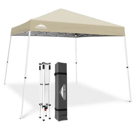 Slant Leg Pop up Canopy Tent, 10x10 Base 8x8 Top