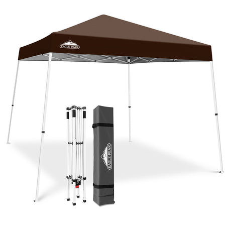 Slant Leg Pop up Canopy Tent, 10x10 Base 8x8 Top