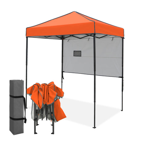 6x4 ft Instant Pop Up Canopy with Adjustable Sun Wall