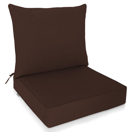 Outdoor Deep Seat Patio Seat Cushion Set, 25x25x5 inch, 2-Piece Back Chair Cushion