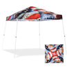Eagle Peak SHADE GRAPHiX Slant Leg 10x10 Easy Setup Pop Up Canopy Tent with Digital Printed American Icon Top