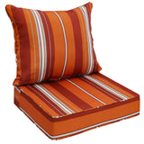 EAGLE PEAK Outdoor Deep Seat Patio Seat Cushion Set, 25x25x5 inch, 2-Piece Back Chair Cushion