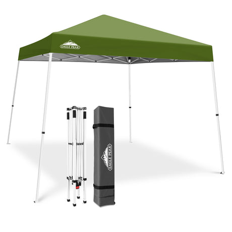Slant Leg Pop up Canopy Tent, 10x10 Base 8x8 Top