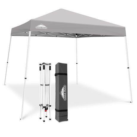 Slant Leg Pop up Canopy Tent, 10x10 Base 8x8 Top