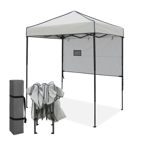 6x4 ft Instant Pop Up Canopy with Adjustable Sun Wall
