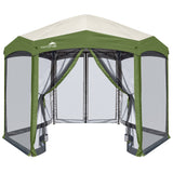 EAGLE PEAK Pop-Up Camping 6 Sided (6x6x6) Gazebo w/ Mosquito Netting Easy Center Push Canopy Shelter Instant Setup Outdoor Screen Ten