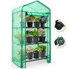 EAGLE PEAK Mini Rolling Greenhouse w/ Caster Wheels, 3-Tier or 4-Tier Portable Rack Shelves Gardening Plant Green House for Outdoor & Indoor with Roll-Up Zipper Door