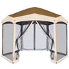 EAGLE PEAK Pop-Up Camping 6 Sided (6x6x6) Gazebo w/ Mosquito Netting Easy Center Push Canopy Shelter Instant Setup Outdoor Screen Ten