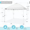 EAGLE PEAK 10x10 Commercial Ez Pop Up Canopy Tent Instant MarketPlace Canopies with Wheeled Roller Carry Bag, Bonus 4 Sand Bags, White