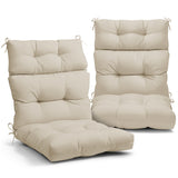 EAGLE PEAK Tufted Outdoor/Indoor High Back Patio Chair Cushion, Set of 2, 46'' x 22''
