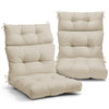 EAGLE PEAK Tufted Outdoor/Indoor High Back Patio Chair Cushion, Set of 2, 46'' x 22''