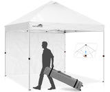 EAGLE PEAK MP100 10x10 Professional Commercial Pop Up Canopy Tent Instant MarketPlace Outdoor Canopy Easy Set-up Folding Shelter w/Zipper Attach Sunwall and 100 Sq Ft of Shade (White)