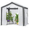 EAGLE PEAK 8x8 Portable Walk-in Greenhouse with Roll-up Zipper Entry Door and 3 Large Roll-Up Screen Windows, Instant Pop-up Easy Setup Indoor Outdoor Plant Gardening Green House, White
