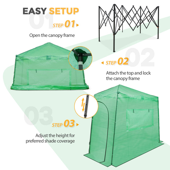 EAGLE PEAK Easy Fast Setup Instant 9x4 Walk-in Indoor/Outdoor Greenhouse