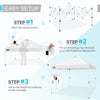 EAGLE PEAK 10x10 Commercial Ez Pop Up Canopy Tent Instant MarketPlace Canopies with Wheeled Roller Carry Bag, Bonus 4 Sand Bags, White