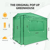 EAGLE PEAK 8x6 Fast Easy Setup Pop Up Garden Greenhouse, Instant Walk-In Indoor & Outdoor Garden Green House Canopy, Front and Rear Roll-Up Zipper Entry Doors and 2 Large Roll-Up Side Windows