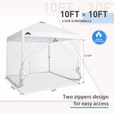 4 Mesh Sidewalls for EAGLE PEAK 10x10 Straight Leg Pop Up Canopy, White (Sidewalls ONLY, Canopy Frame and Top Not Included)