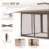 EAGLE PEAK 13x13 Gazebo Pop Up Canopy Tent w/ Mosquito Netting Instant Outdoor Gazebo  Easy Set-up Folding Shelter