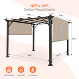Eagle Peak 10Ftx10Ft Metal Pergola with Polyester Top