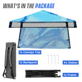 Eagle Peak SHADE GRAPHiX Day Tripper 8x8 Pop Up Canopy Tent with Digital Printed Blue Abstract Top