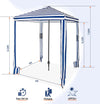 EAGLE PEAK 6x6 Portable Easy Setup Umbrella Canopy 2.0 Beach Cabana Instant Shelter w/ Privacy Sunwall (Blue/White)