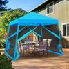 EAGLE PEAK 10x10 Slant Leg Easy Setup Pop Up Canopy Tent with Mosquito Netting 64 sqft of Shade