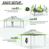 EAGLE PEAK E169 Easy Setup 13x13 Straight Leg Pop Up Canopy Tent with Auto Extending Eaves