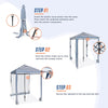 EAGLE PEAK 6x6 Portable Easy Setup Umbrella Canopy 2.0 Beach Cabana Instant Shelter w/ Privacy Sunwall (Blue/White)