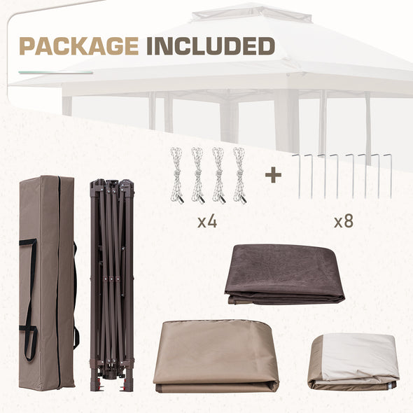 EAGLE PEAK 13x13 Gazebo Pop Up Canopy Tent w/ Mosquito Netting Instant Outdoor Gazebo  Easy Set-up Folding Shelter