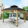 EAGLE PEAK 11x11 Outdoor Cedar Framed Hardtop Gazebo, Galvanized Steel Double Roof Gazebo Canopy for Garden, Patio, Lawn and Party, Black…