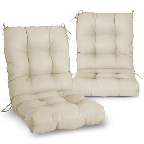 EAGLE PEAK Tufted Outdoor/Indoor Seat/Back Chair Cushion, Set of 2, 42'' x 21''