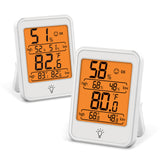 EAGLE PEAK Digital Hygrometer, 2 Pack Indoor Thermometer Humidity Gauge with Temperature Humidity Monitor for Nursery Room, Living Room, Office, Basement, Greenhouse, White