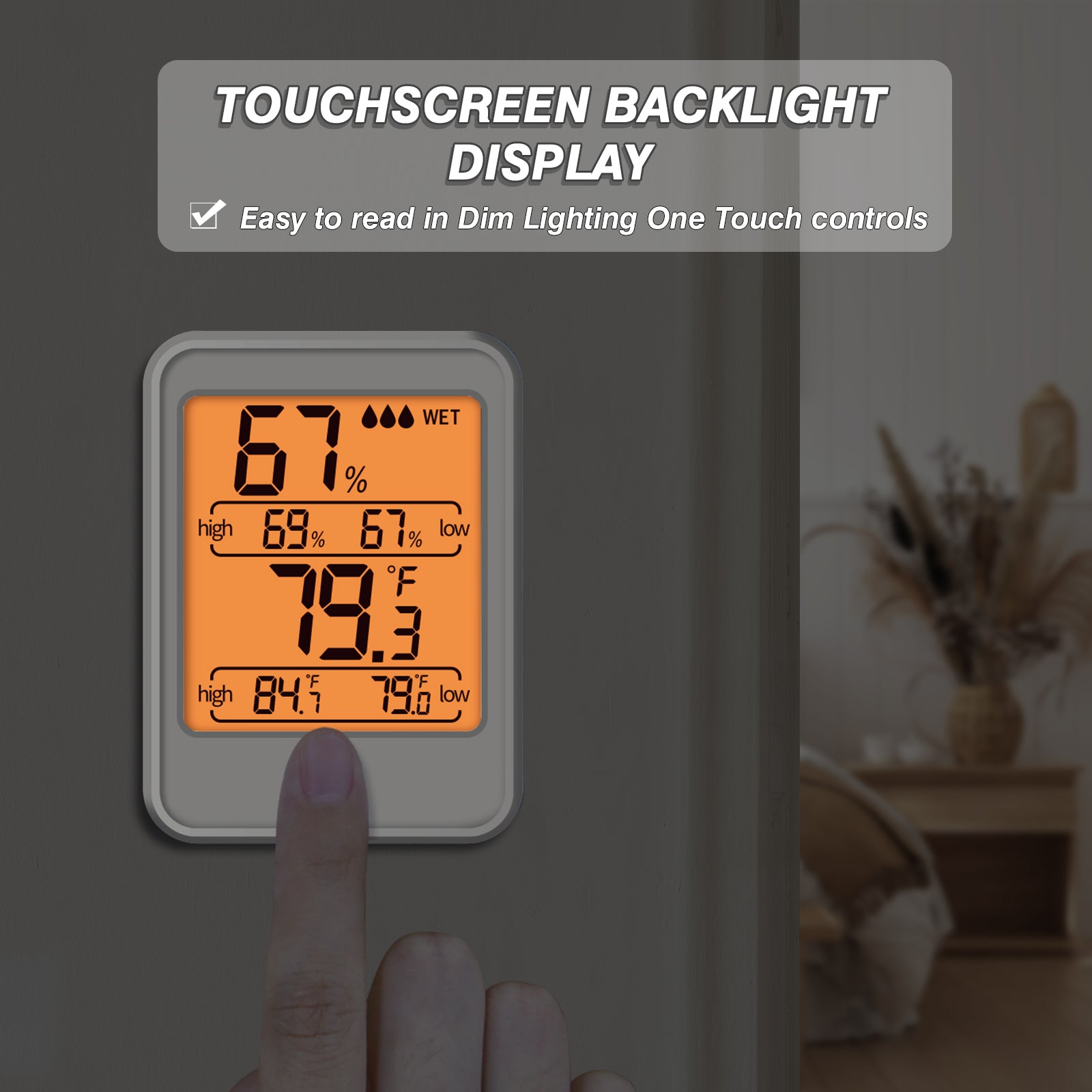 EAGLE PEAK Digital Hygrometer Thermometer Humidity Gauge with Backlight  Display, Indoor Room Thermometer with Temperature Humidity Monitor for  Nursery