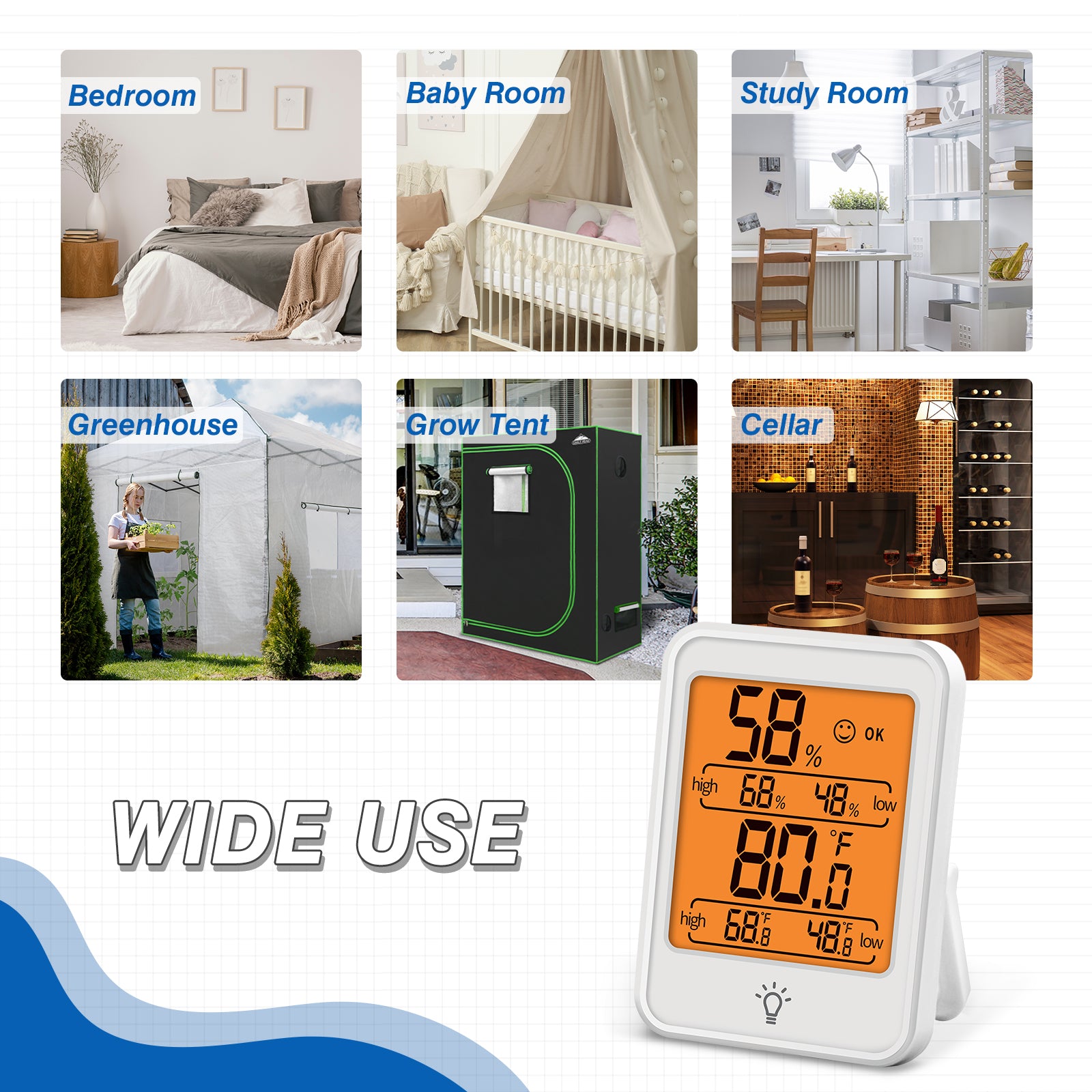 Humidity Gauge Indoor Thermometer Hygrometer Humidity Meter – Forensics  Detectors