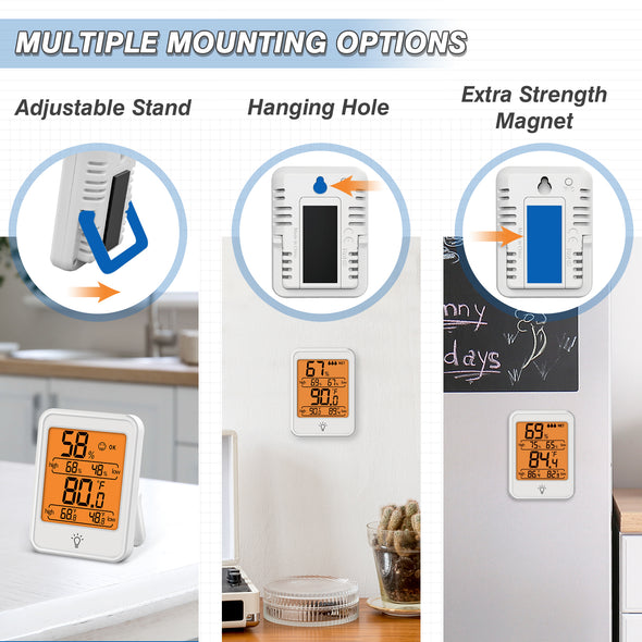 Indoor Digital Temperature Humidity Meter With Stand Magnet