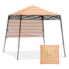 Eagle Peak SHADE GRAPHiX Day Tripper 8x8 Pop Up Canopy Tent with Digital Printed Orange Yellow Stripe Top