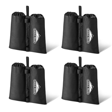EAGLE PEAK Weight Bag Set for Use with Pop Up Canopy Tent - 4pcs Per Pack (Black)