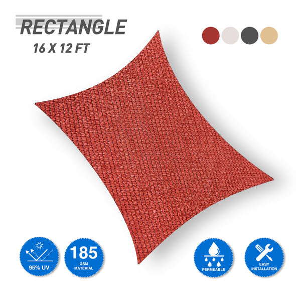 EAGLE PEAK Sun Shade Sail Rectangle Canopy 12x 16 UV Block Awning for Outdoor Patio Lawn Garden Backyard Deck