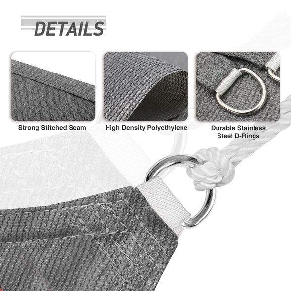 EAGLE PEAK Sun Shade Sail Right Triangle Canopy 12x 12x 17 UV Block Awning for Outdoor Patio Lawn Garden Backyard Deck