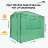 EAGLE PEAK Replacement Cover for 8x6 Portable Walk-in Greenhouse, Front and Rear Roll-Up Zipper Entry Doors and 2 Large Roll-Up Side Windows (Frame Not Included)