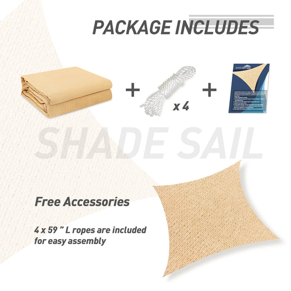 EAGLE PEAK Sun Shade Sail Rectangle Canopy 10x13 UV Block Awning for Outdoor Patio Lawn Garden Backyard Deck