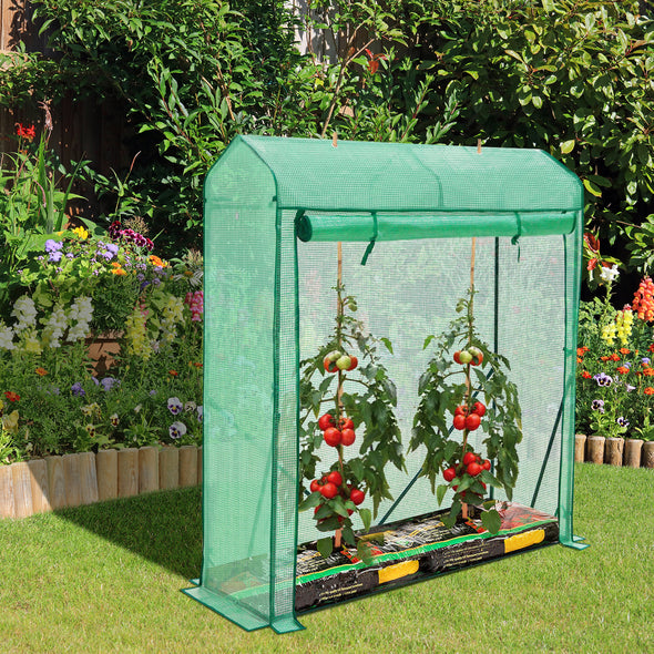 EAGLE PEAK Outdoor Tomato Hothouse / Greenhouse with Roll-up Zippered Door, Garden Grow House for Vegetables, Flowers in Backyard and Garden, 59x20x67 Inches, Green