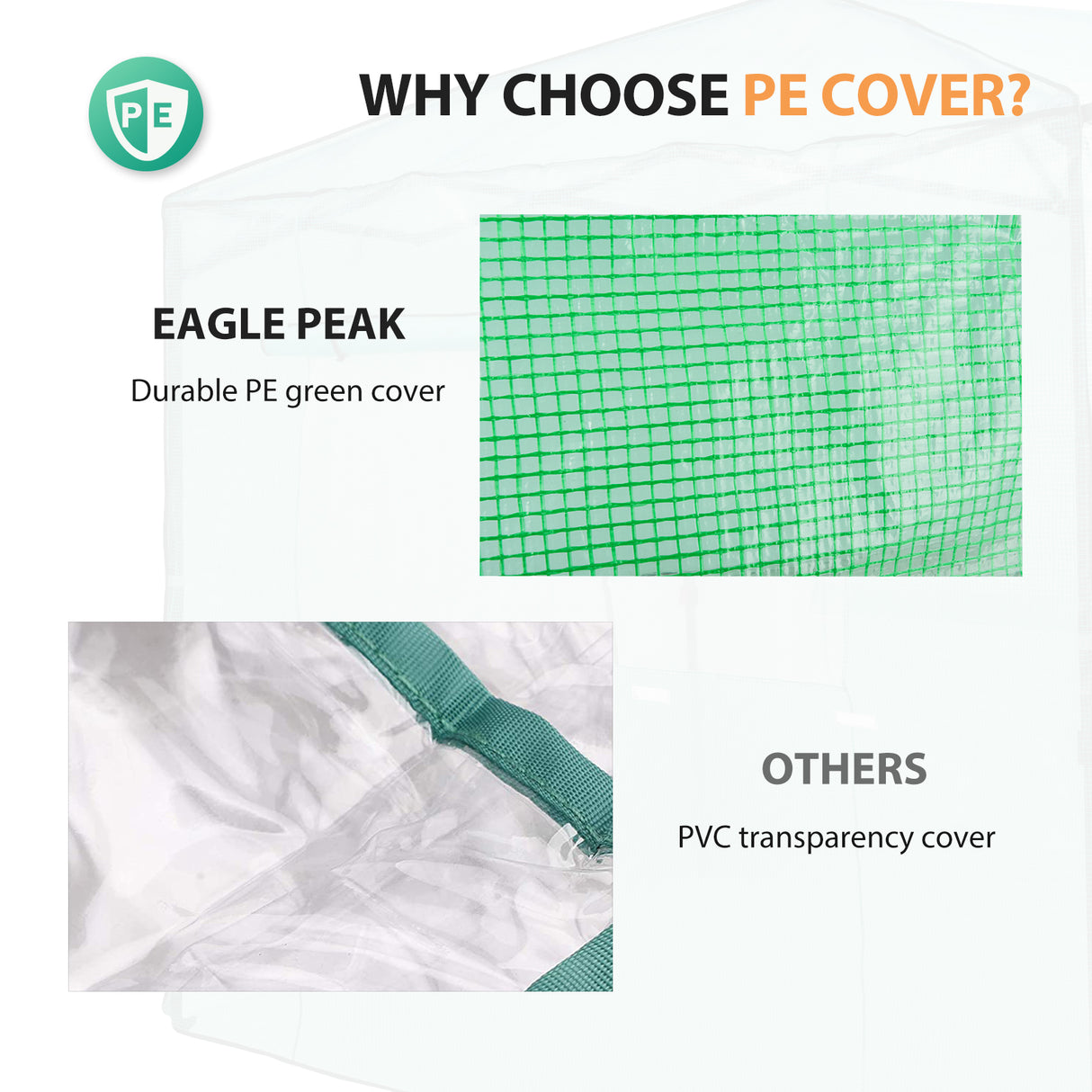 EAGLE PEAK Replacement Cover for 8x6 Portable Walk-in Greenhouse (Frame Not Included) (GH48-AZ-SP017)