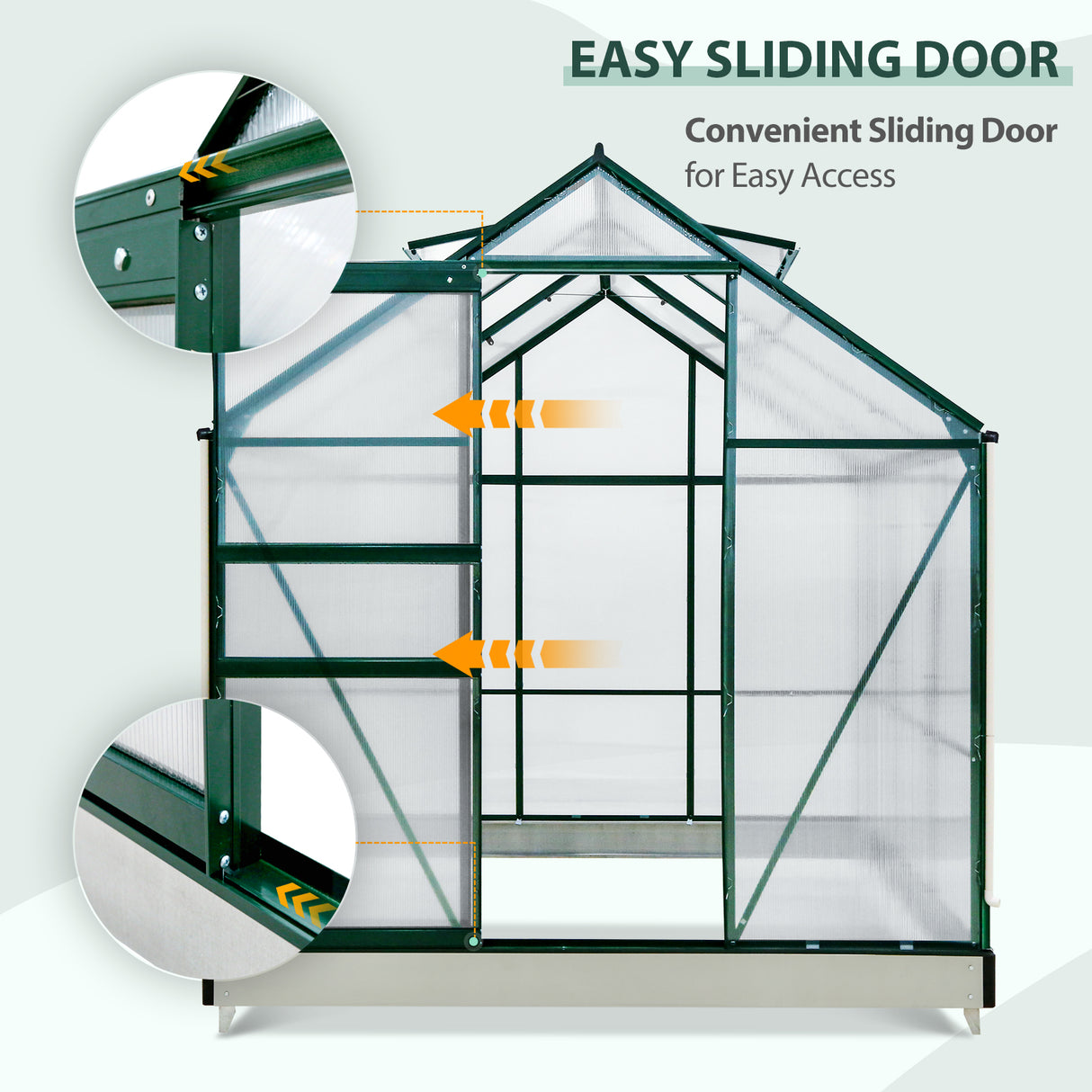 EAGLE PEAK 6x6x7 Polycarbonate and Aluminum Walk-in Hobby Greenhouse with Adjustable Roof Vent