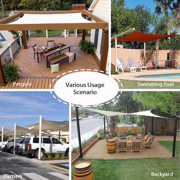 EAGLE PEAK Sun Shade Sail Rectangle Canopy 10x13 UV Block Awning for Outdoor Patio Lawn Garden Backyard Deck