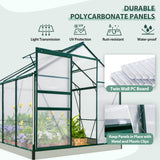 EAGLE PEAK 6x6x7 Polycarbonate and Aluminum Walk-in Hobby Greenhouse with Adjustable Roof Vent