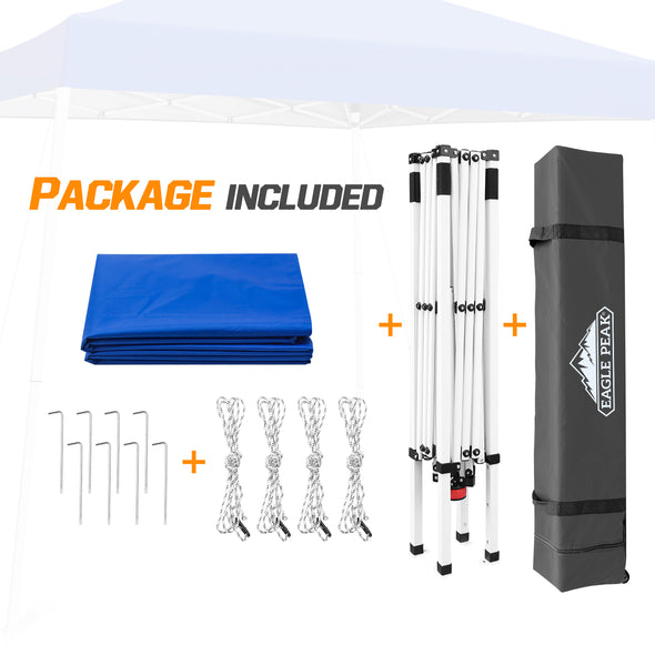 EAGLE PEAK E64 Easy Setup 10x10 Slant Leg Pop up Canopy (64 sqft of Shade)