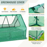 EAGLE PEAK 4x3x1 Outdoor Raised Garden Bed with Greenhouse 2 Zippered Windows